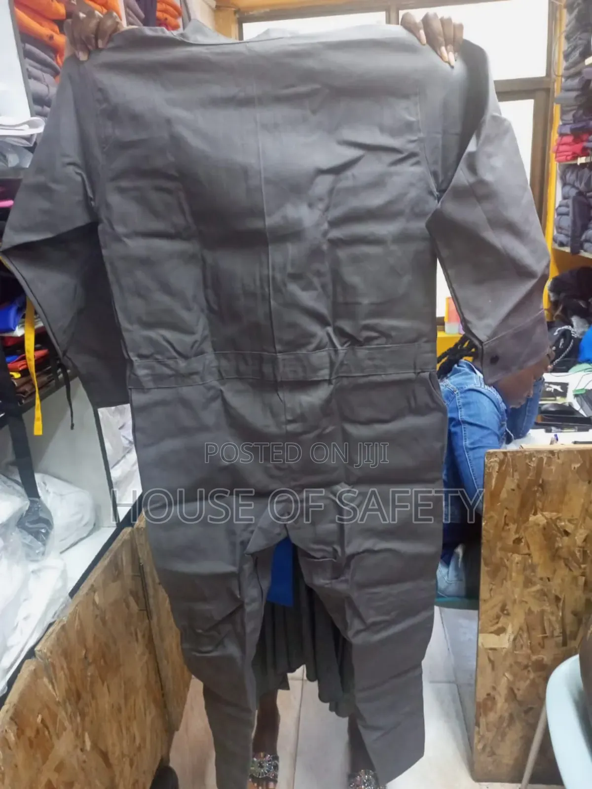 Black Plain Working Coveralls.
