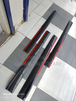 Universal Carbon Red Side Skirts Stylish Car Body Accessories