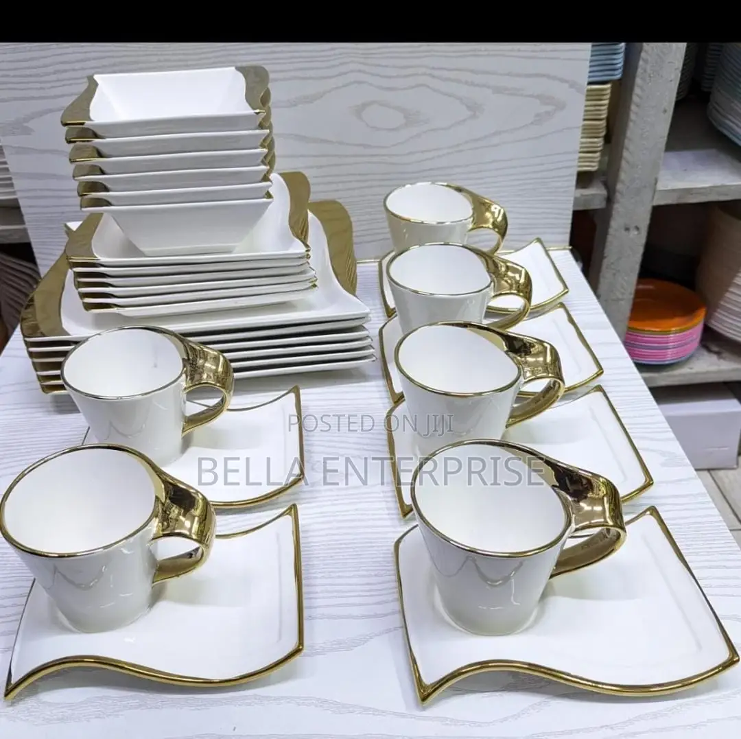 24.Pcs Wavy Gold Dinner Set