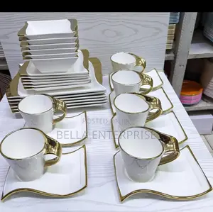 24.Pcs Wavy Gold Dinner Set