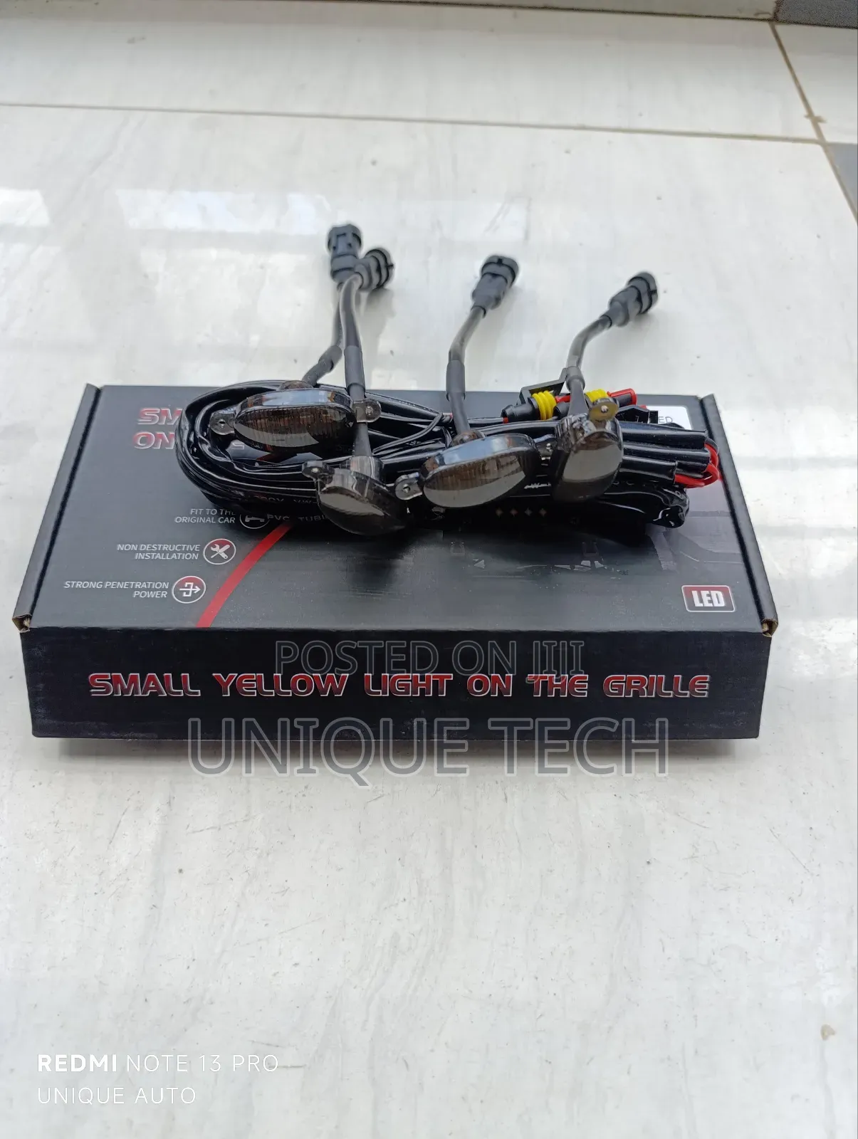 Yellow Grill Led Lights 4 PCS Set Waterproof Car Lighting Kit