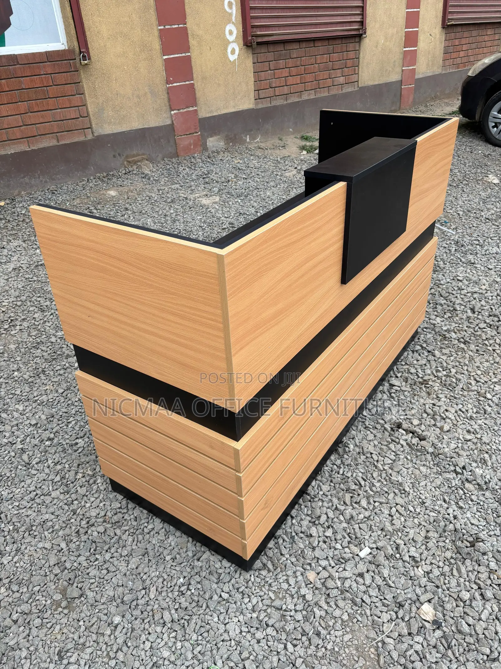 Office Desk: Modern Machine Finish Reception Desk