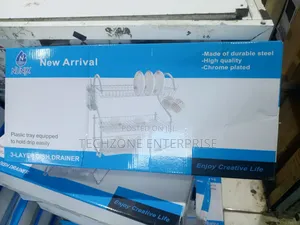 Nunix Quality Dish Rack 3 Layer Tier With Drain Board Dr3s 