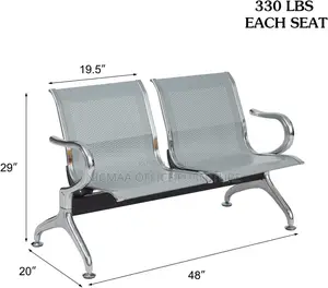 Office Seat: 2-Link Non-Padded Normal Gauge Waiting Bench