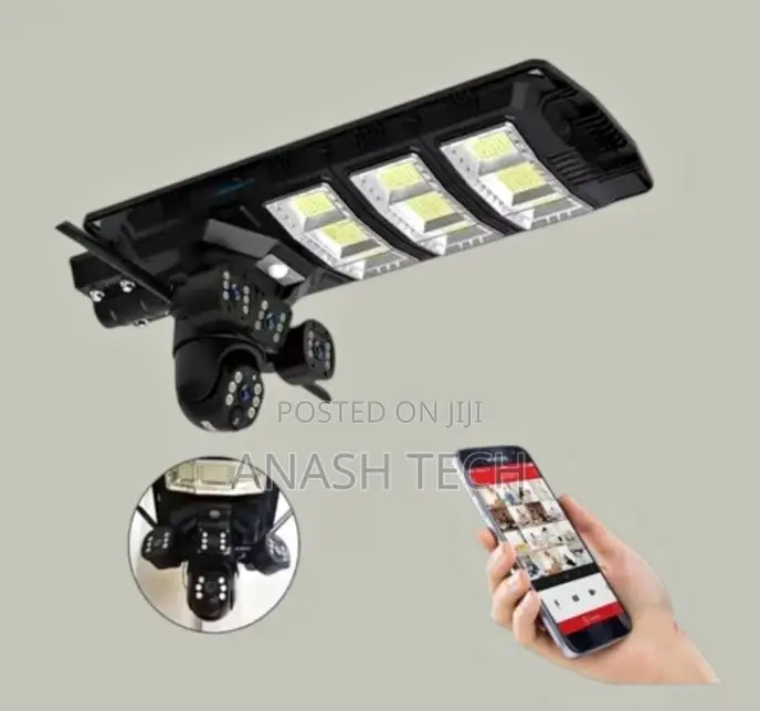 Intelligence Tripple Lens Solar Street Light PTZ 4g Camera 450w
