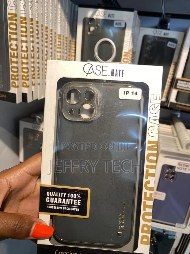 Mbsoy Leather Plating Phone Back Case for iPhone 14 - main view