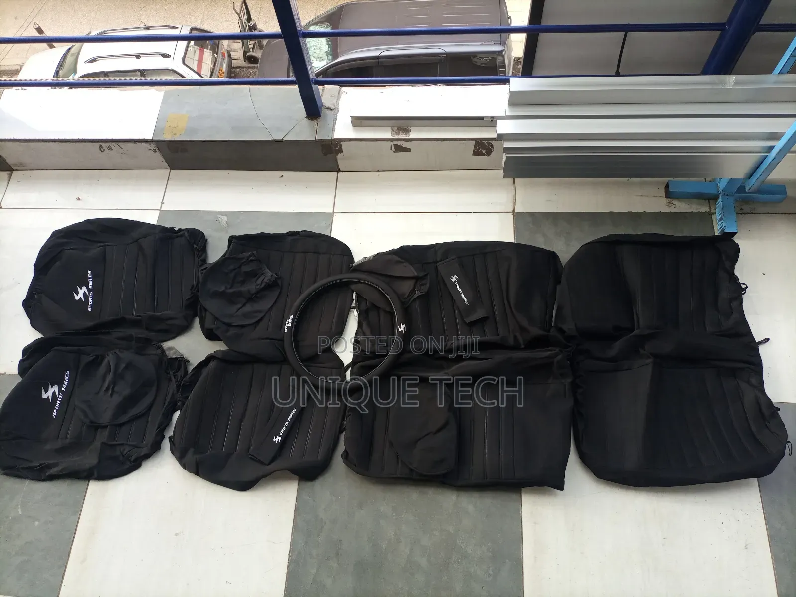 Sporty 5 Seater Seat Covers Fabric Polyester Cotton Universal