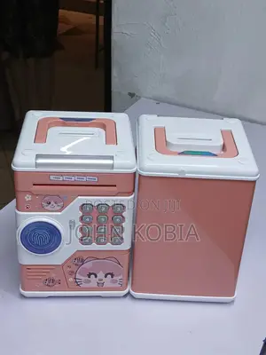 Cute Electronic Piggy Bank With Password Fingerprint Pink Cat Design
