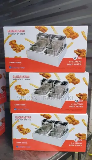 Globalstar Double 6+6l Chips/Chicken Stainless Steel Double Deep Fryer