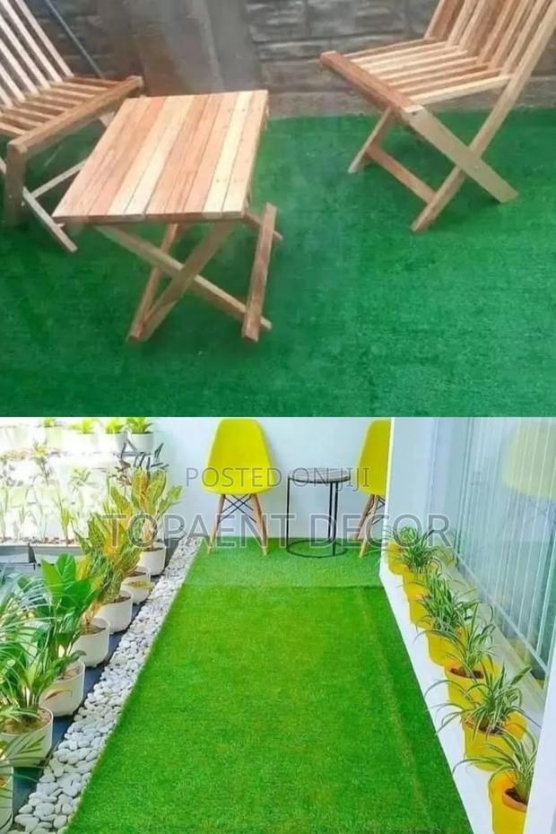 Gazeboo and Balcony Well Maintained Artificial Grass Carpet - main view