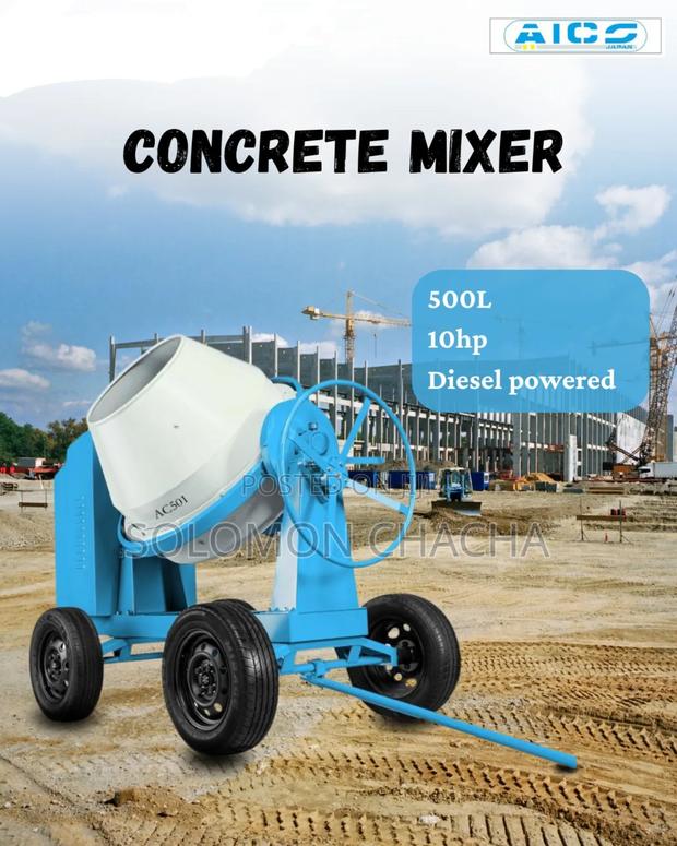 500 Litres Aico Concrete Mixer With 10hp Powered Deisel Engine Quality - main view