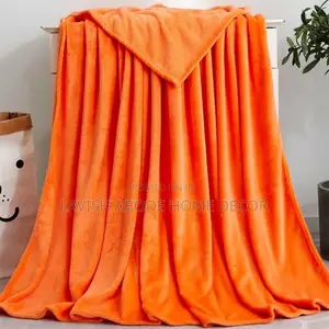Luxury Soft Plain Orange Fleece Throw Blanket