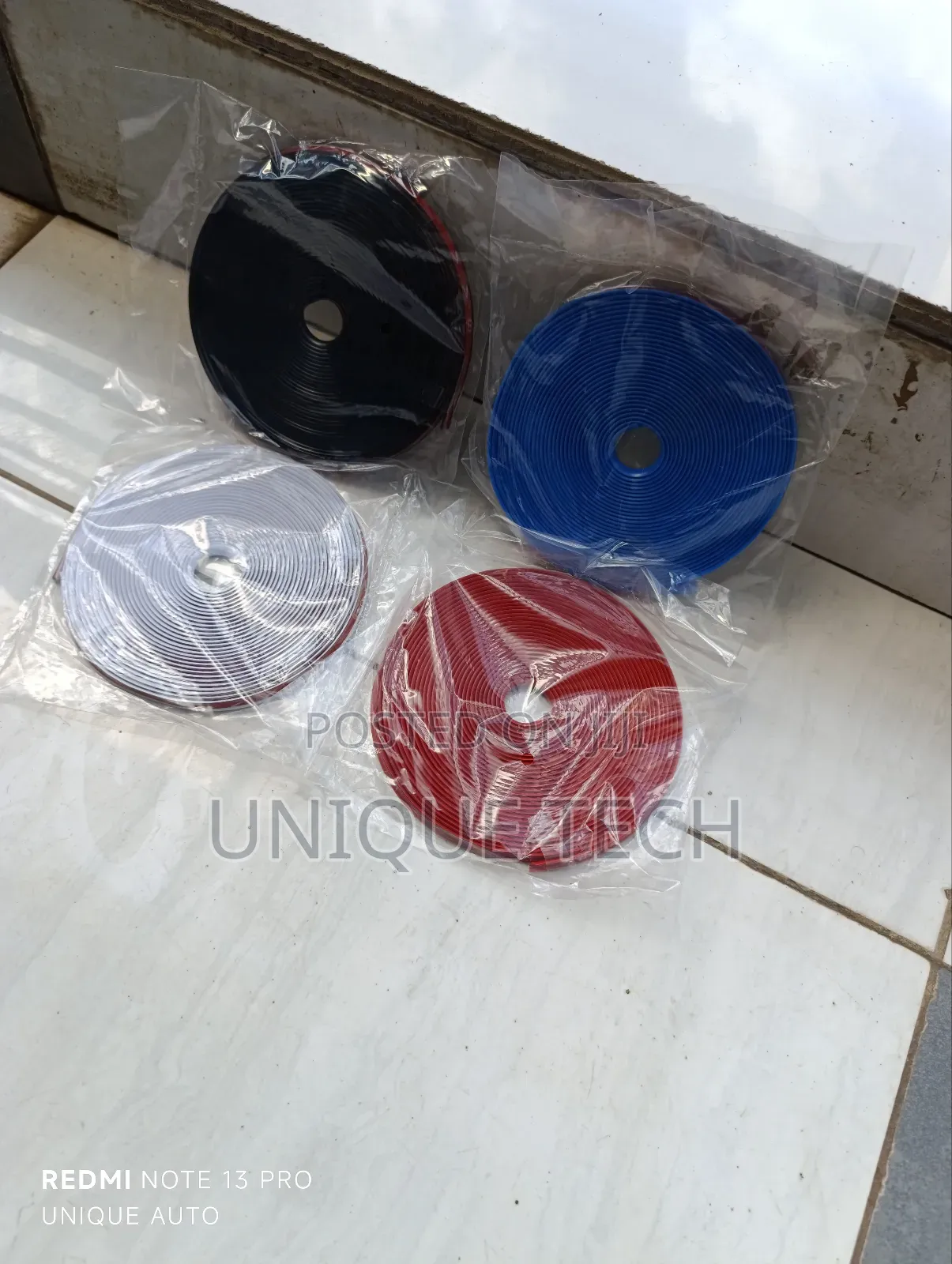 Wheel Rim Rubber Protector Available in Blue, Red, White Black
