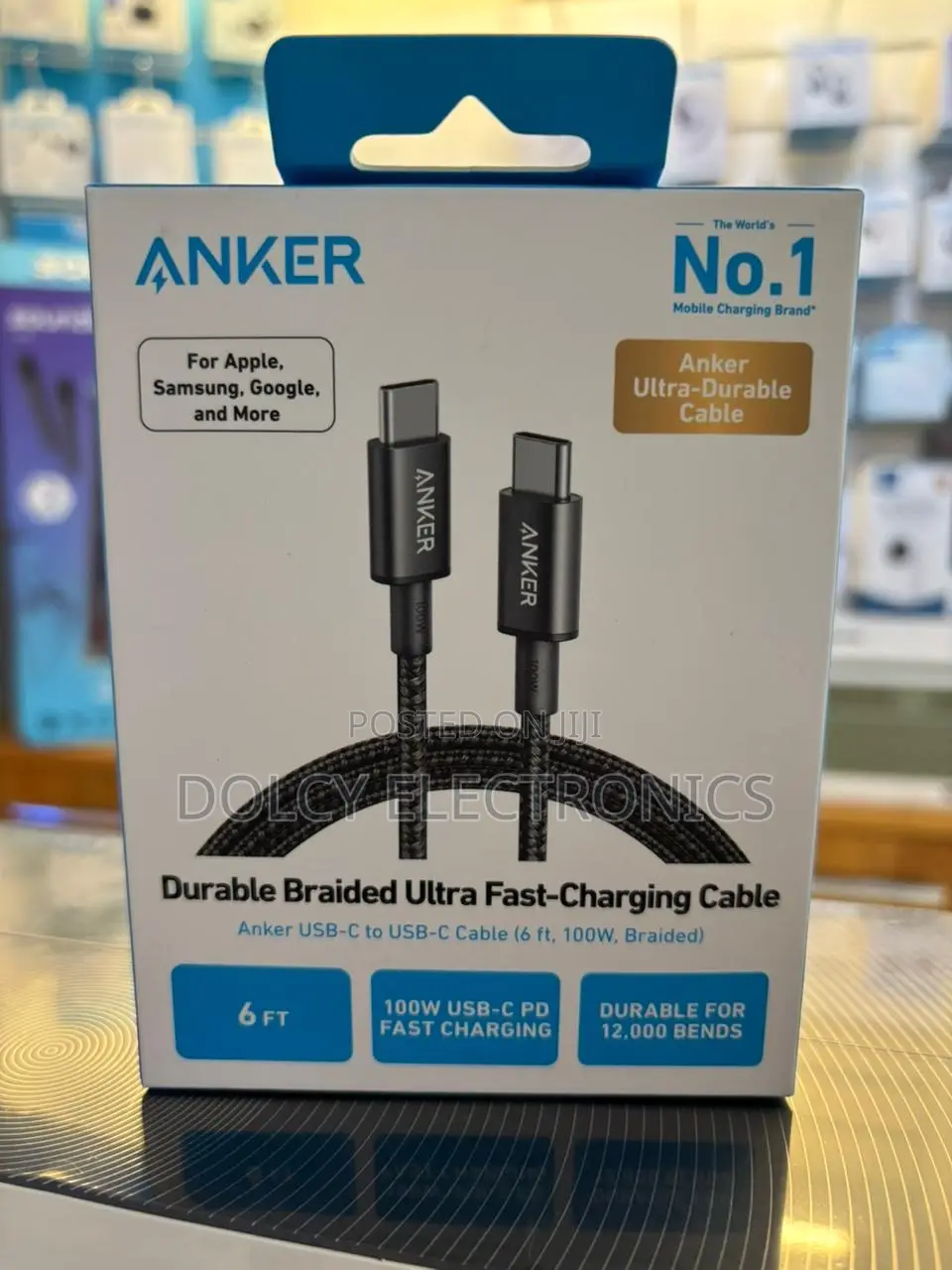 Anker 333 100w Nylon Braided Usb-C to Usb-C 6ft Cable