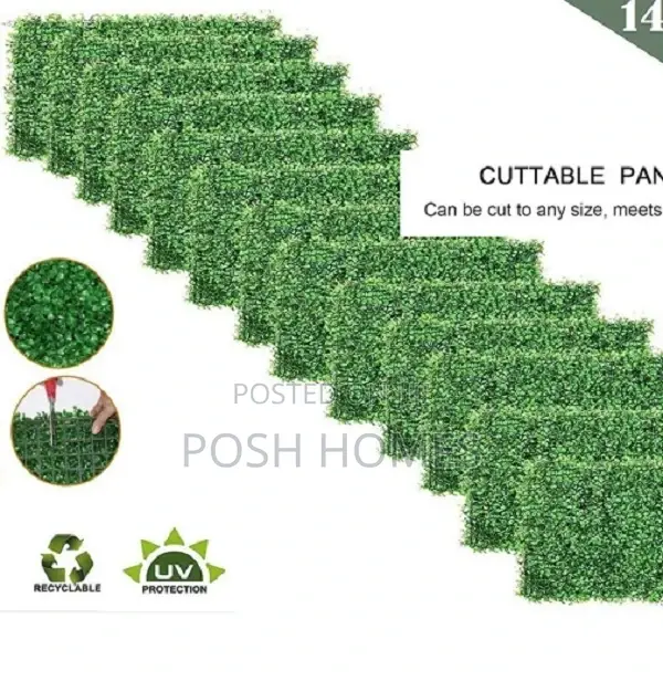 Green Artificial Hedge Panels