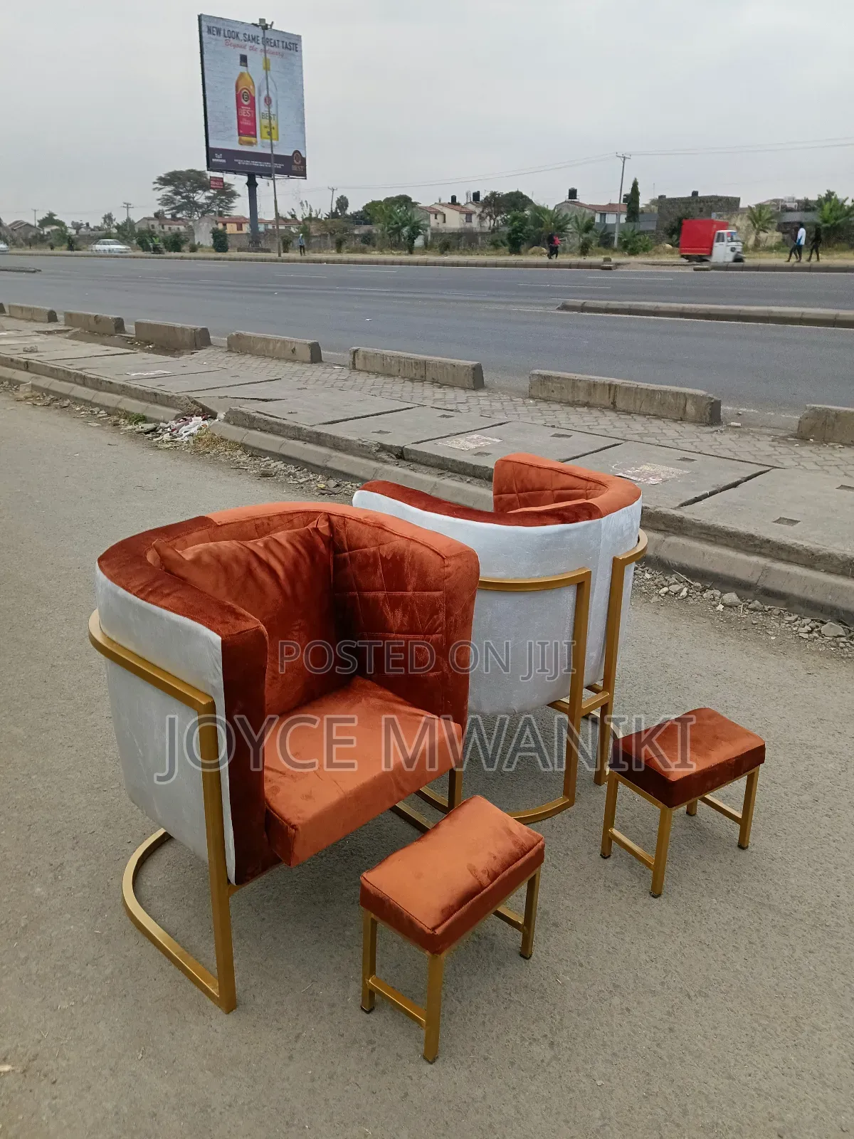 New Design Pedicure Set, Burnt Orange/ Cream 
