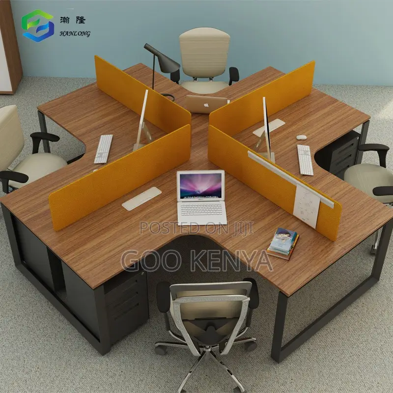 Office Work Station; Collaborative Office 4-Way Workstation Desk