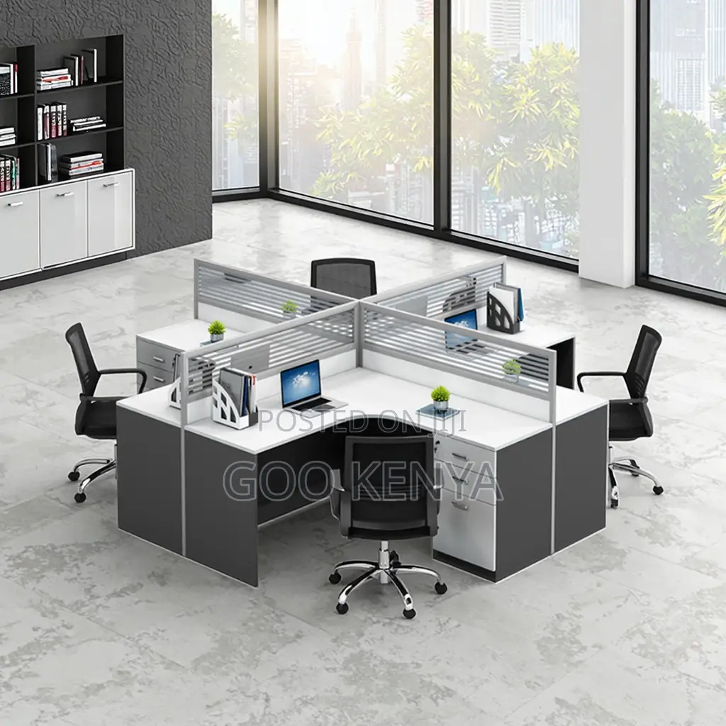 Office Work Station; Collaborative Office 4-Way Workstation Desk