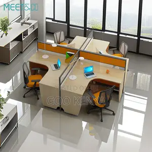 Office Work Station; Collaborative Office 4-Way Workstation Desk