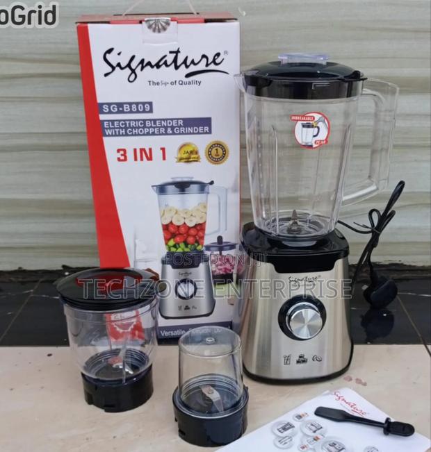 Signature Blender 3 in 1 With Grinder – 1.5 Litres Stainless Body