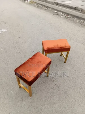 Leg Rest or Pedicure Stool Burnt Orange