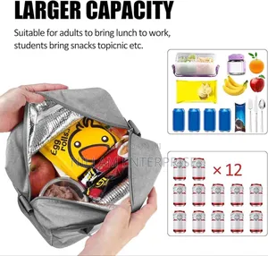 *Insulated 9l Large Capacity Lunch Bag