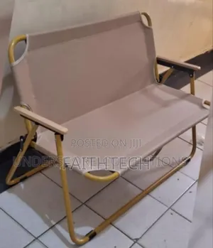 ,Portable Double Seat Camping Chair With Wood Armrest