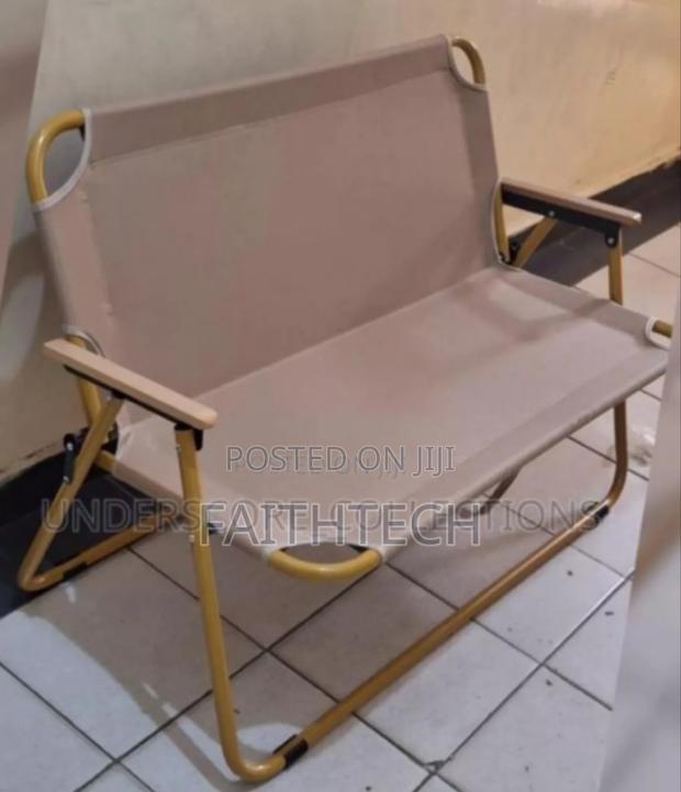 ,Portable Double Seat Camping Chair With Wood Armrest