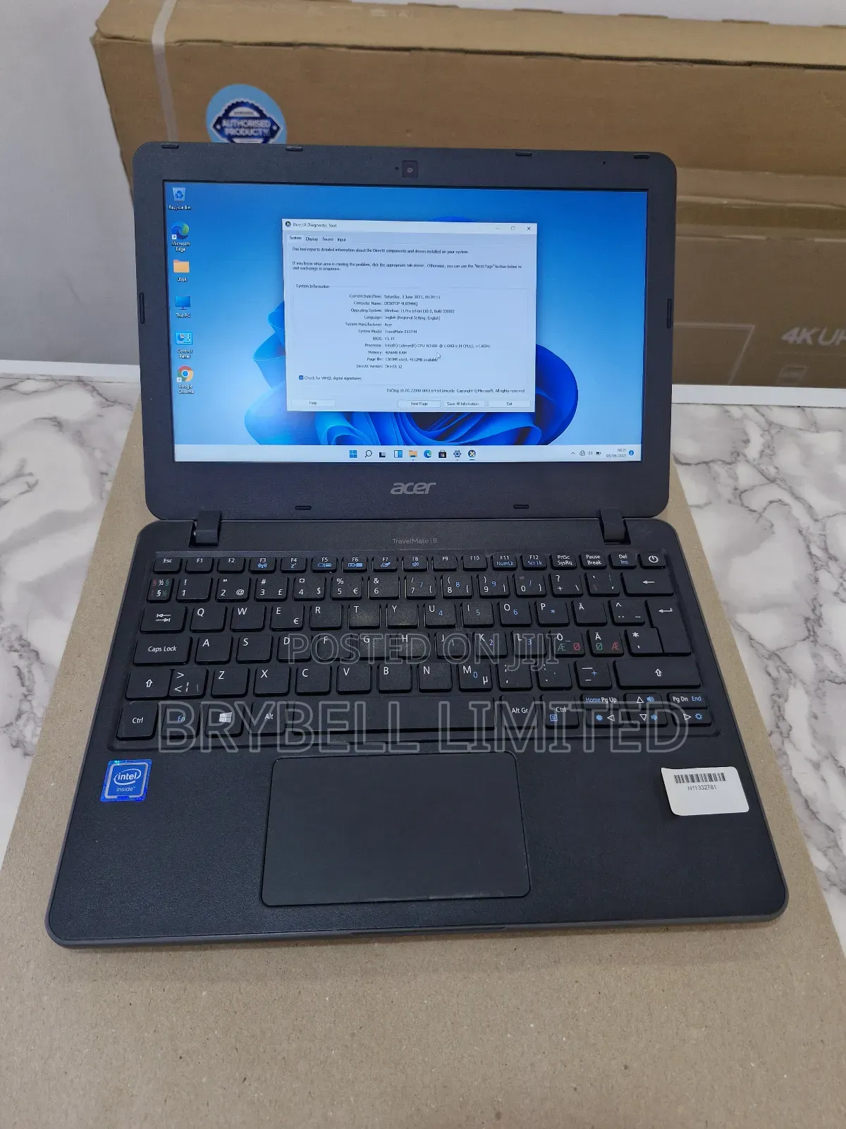 Laptop Acer TravelMate B 4GB Intel Pentium HDD+SSD 72GB