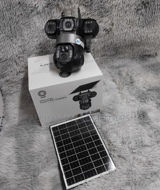 4g Tripple Lense Solar PTZ Camera With Attached Solar Panel