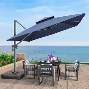Garden Umbrella; Solar Powered Patio Umbrella