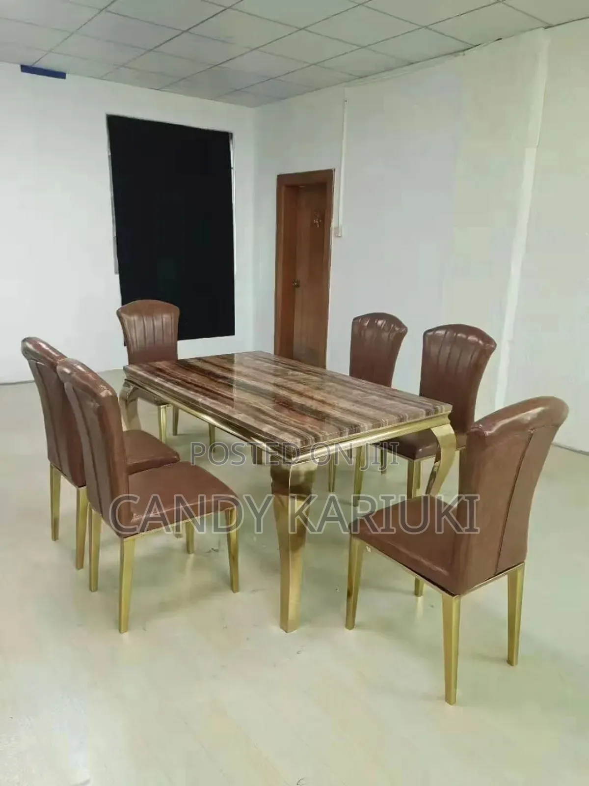 Pure Marble Dining Table With Six Comfortable Seats