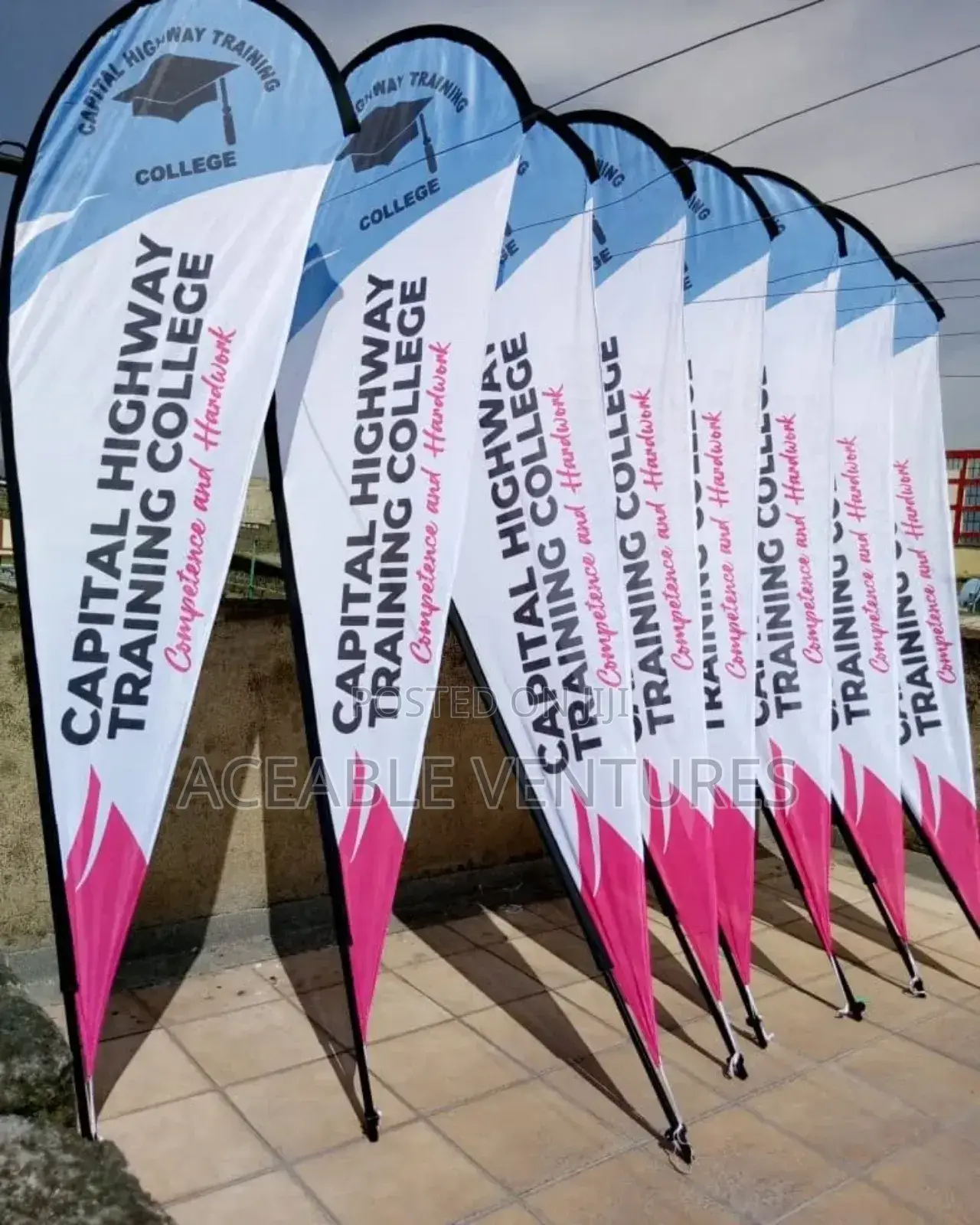 Colourful Printed Teardrop Flags