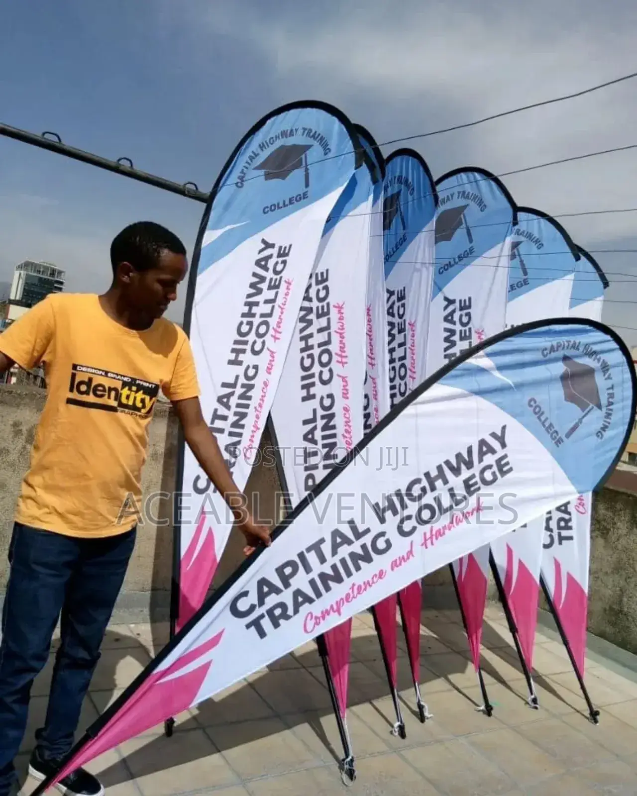 Colourful Printed Teardrop Flags