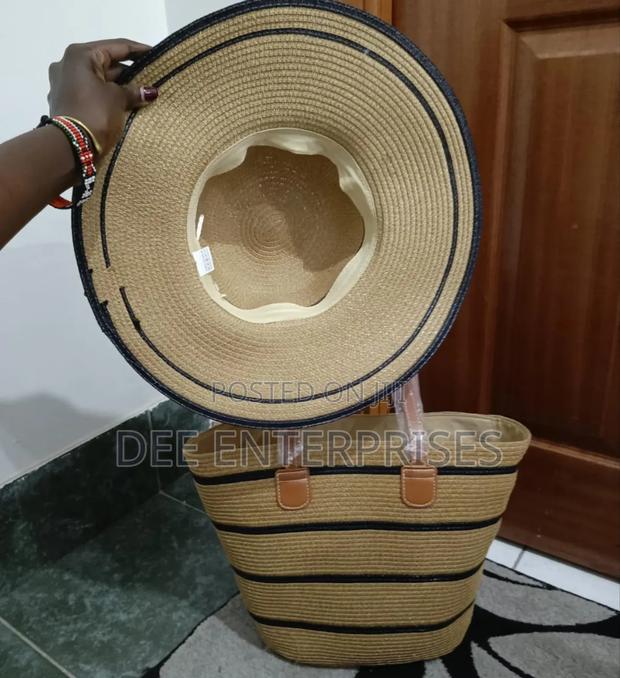 Summer Straw Woven Beach Bag and Hat - thumbnail 2