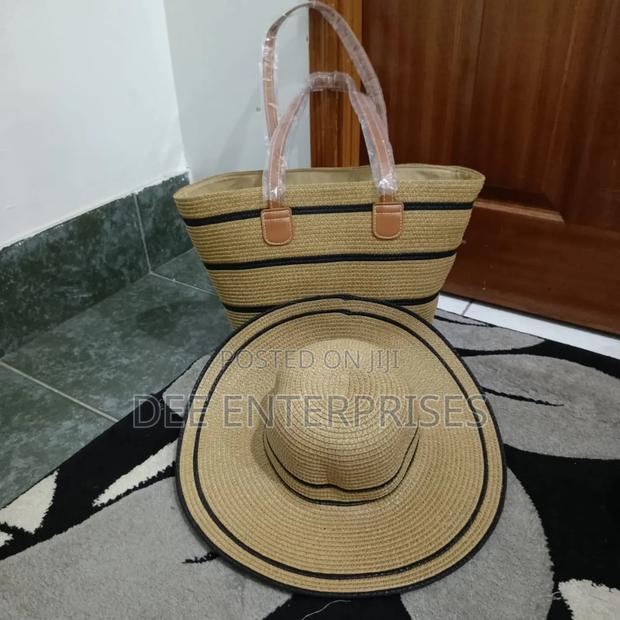 Summer Straw Woven Beach Bag and Hat - thumbnail 3
