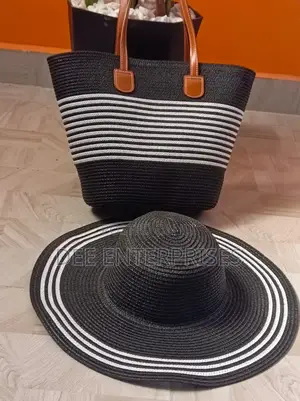 Summer Straw Woven Beach Bag and Hat