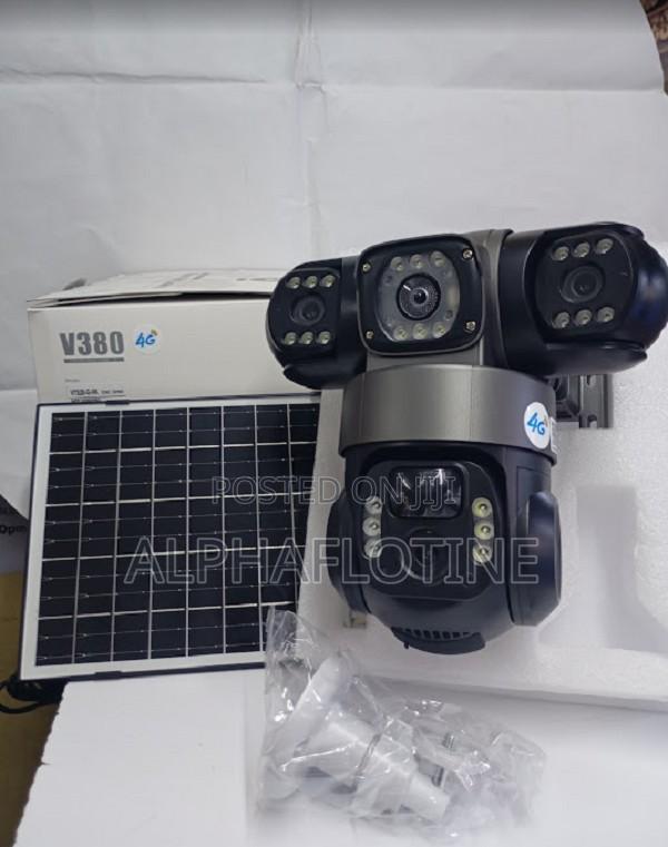 Tripple Lens V380 Pro Solar Powered CCTV PTZ Camera