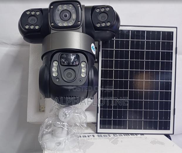Triple Screens – 360° Panoramic CCTV Camera Solar Powered 4g Enabled - main view