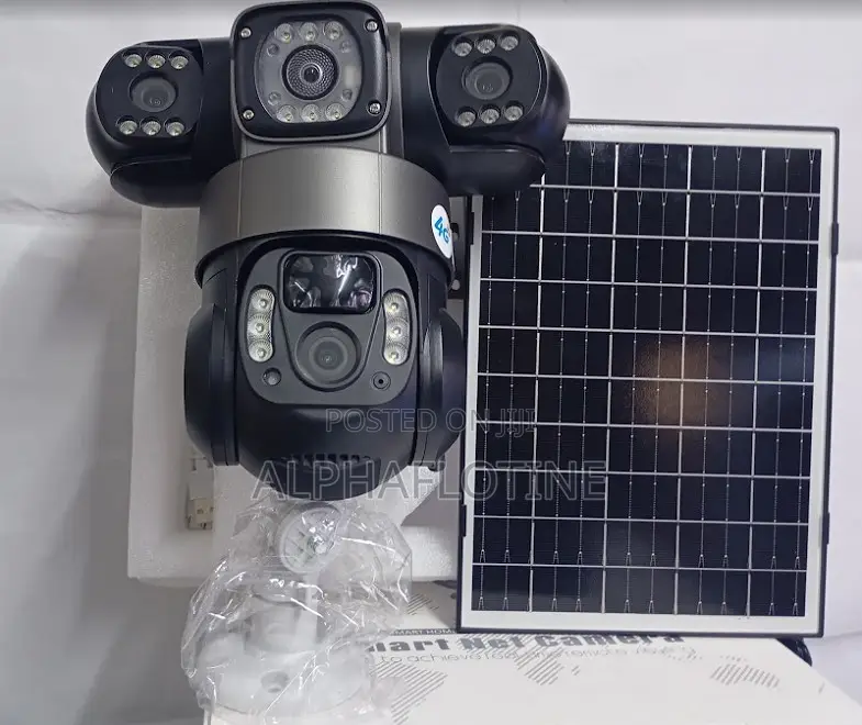 Triple Screens – 360° Panoramic CCTV Camera Solar Powered 4g Enabled