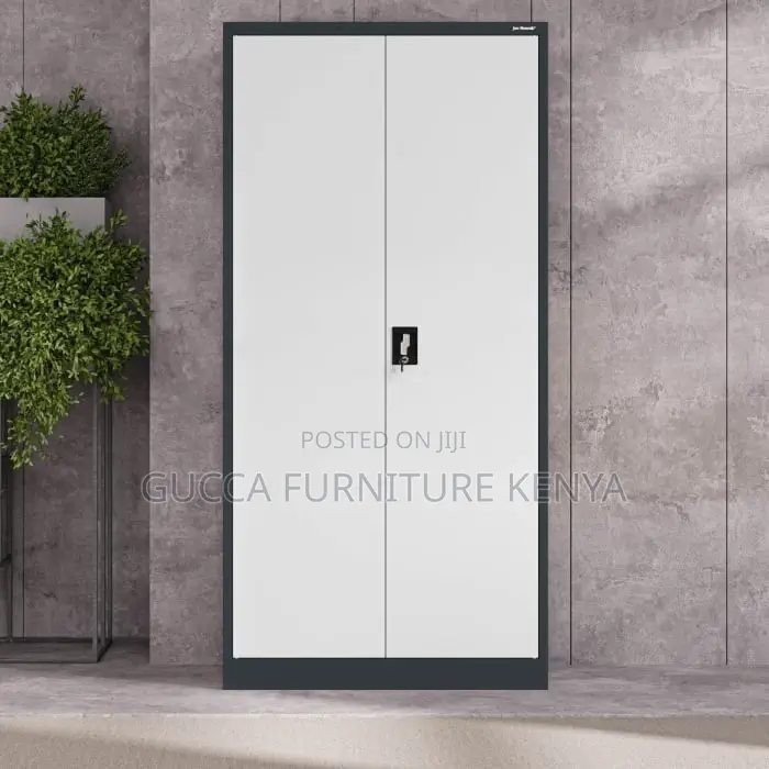 Office Cabinet: Modern 2-Door Metallic Office File Cabinet(Gray)