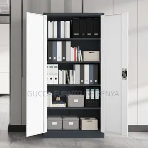 Office Cabinet: Modern 2-Door Metallic Office File Cabinet(Gray)