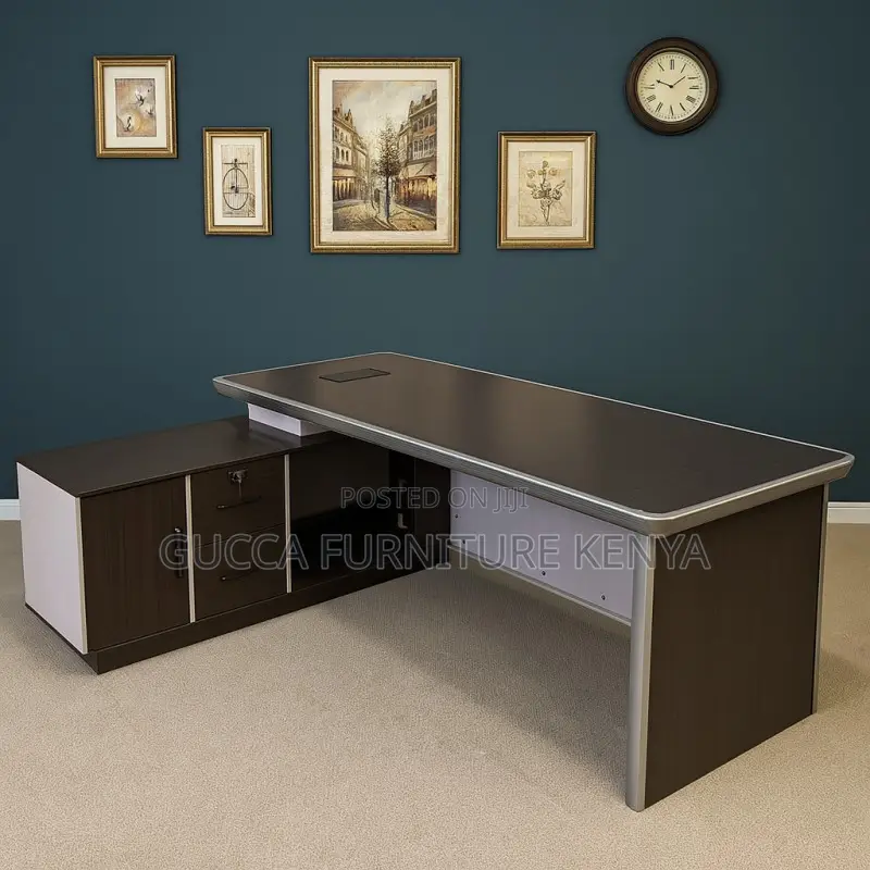 Office Table: Executive L-Fashion Boss Desk With Side Drawer