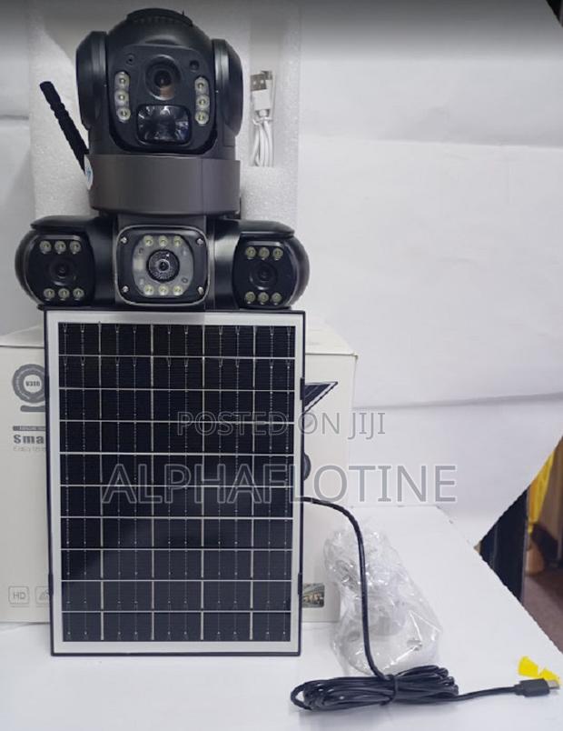 Tripple Len Solar CCTV Camera Full Hd Motion Detection Two -Way Audio