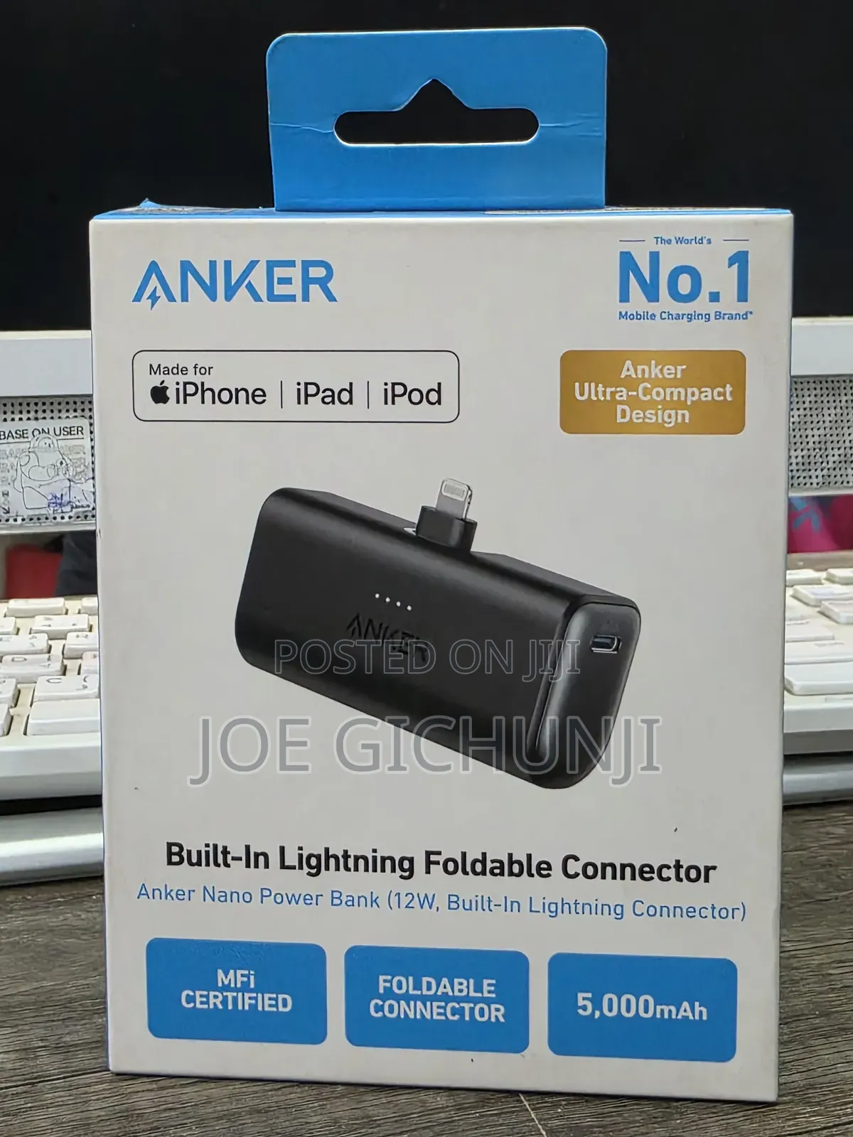 Anker Nano Power Bank (Built-in Connector) 5000mah, 22.5w