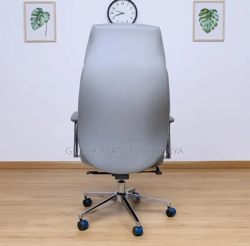 Office Chair: Swivel High Back Leather Executive Boss Seat