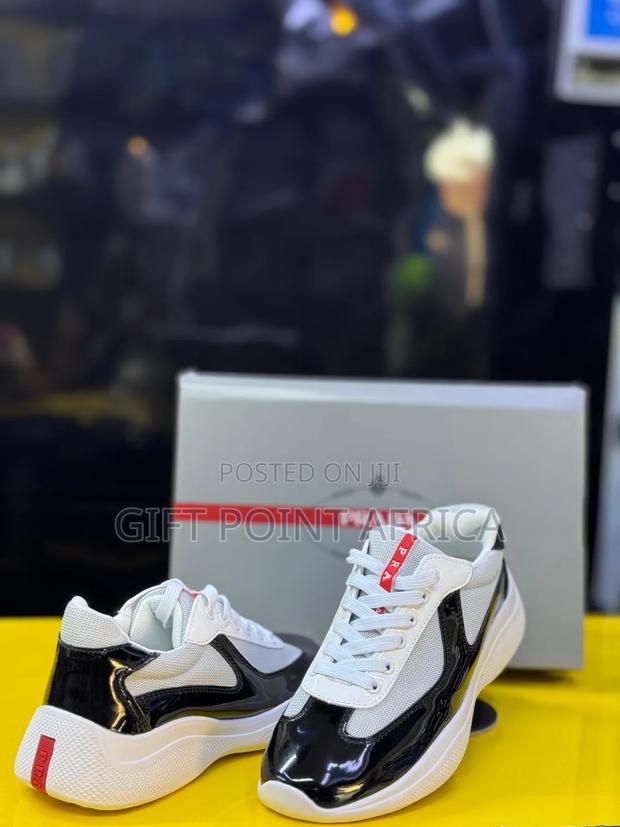 Prada Men, American Cup Sneakers “Black/White” - thumbnail 3
