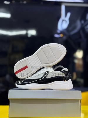 Prada Men, American Cup Sneakers “Black/White” - thumbnail 2