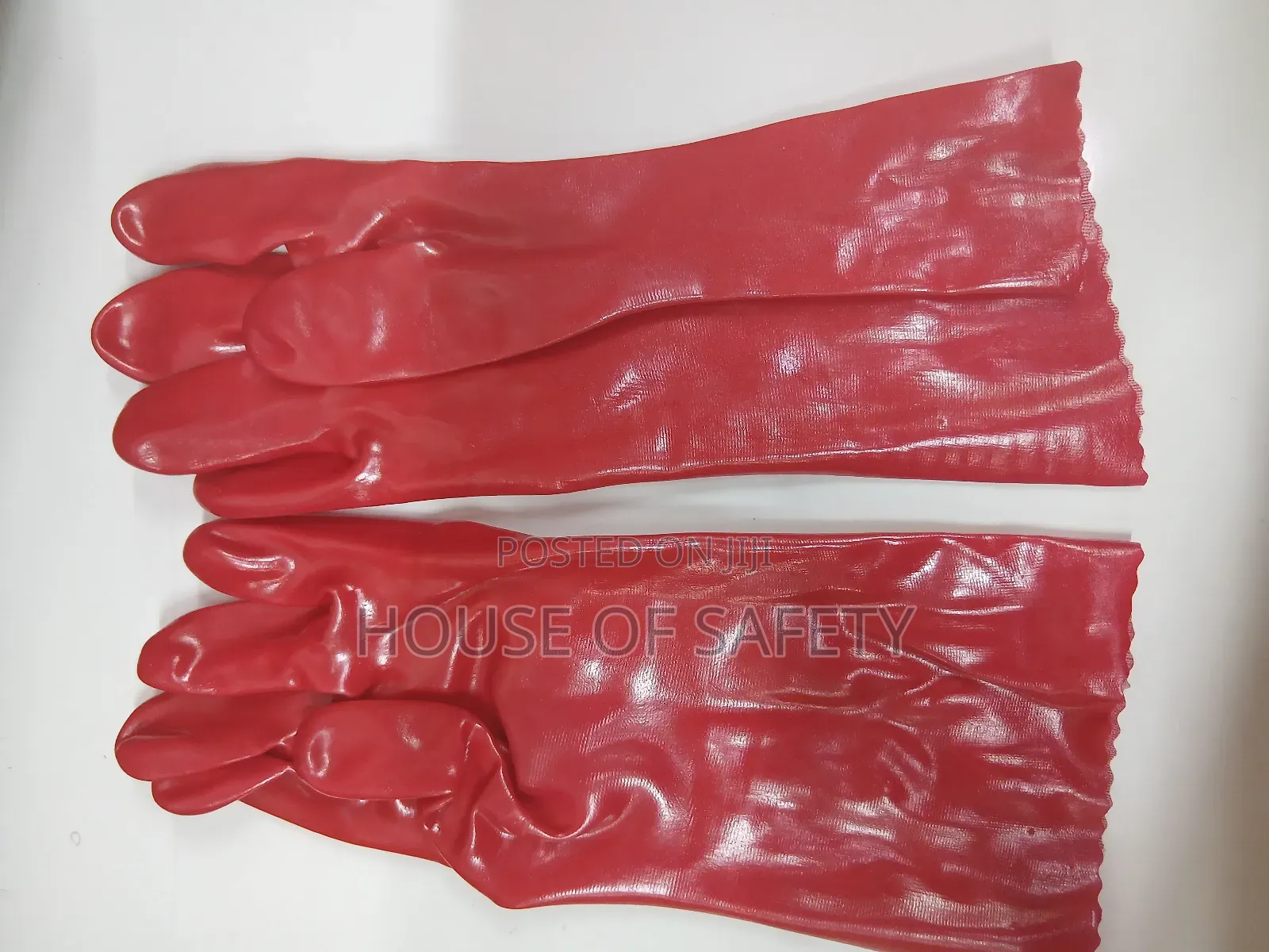 Pvc Gloves Red Shiny