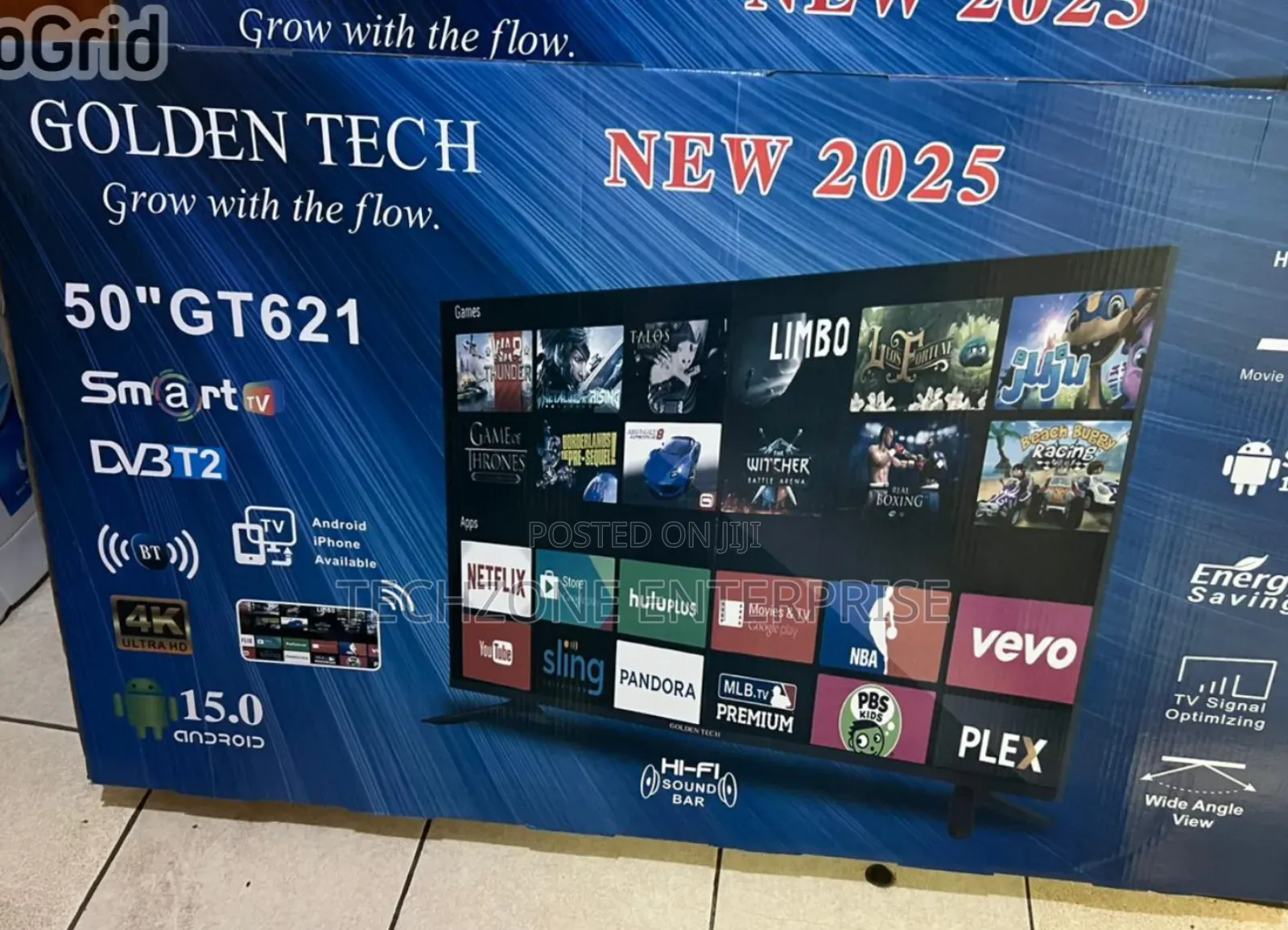 Golden Tech 50 Inches Smart Android Flameless Tv 